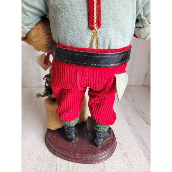 red cardinal Santa Claus statue centerpiece toy bag figure decor Xmas vintage - Picture 12 of 14